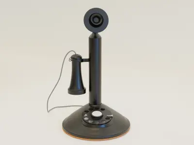 Candlestick  vintage phone 3D model