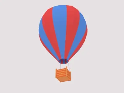 Airship or balloon Low-poly 3D model