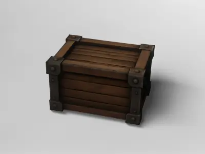 Medieval Wooden Storage Crate 3D model
