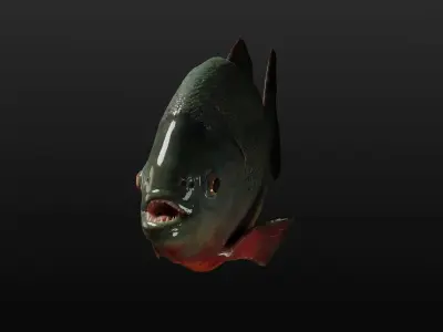 Piranha PBR game ready model fish Low-poly 3D model