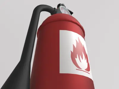 Stylized Low-Poly Fire Extinguisher Low-poly 3D model
