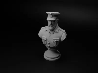 Austro-Hungarian Soldier Bust Chess 3D print model buy