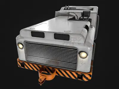 Baggage Tractor Low-poly 3D model purchase