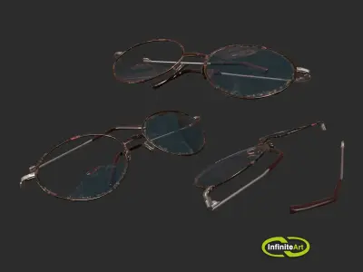 Glasses are broken Low-poly 3D model