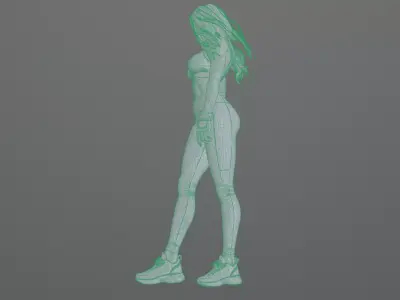 sport girl Free 3D model