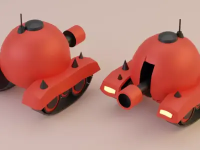 Low Poly Tank 3d Model two toy tanks Free 3D model