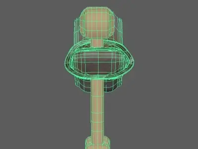 weapon wooden stick with heart Low-poly 3D model