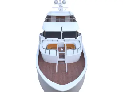 Modern Luxury Yacht PBR Low Poly Blender Ready Low-poly 3D model