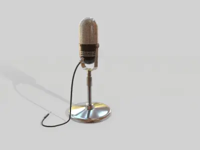 VintageMicrophone vintage microphone Low-poly 3D model