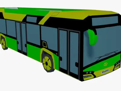 Buses collection LOW-POLY bus Low-poly 3D model