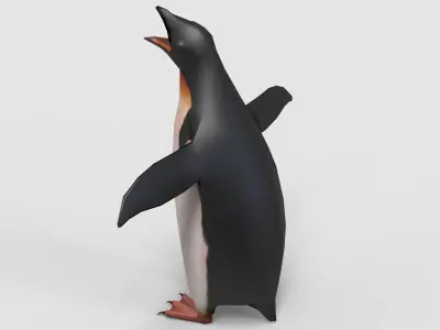 Penguin game ready Low-poly 3D model