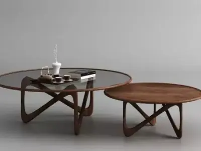 Round coffee table 3D model rendering 3D model
