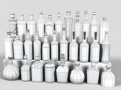 Liquor Bottles 3D model