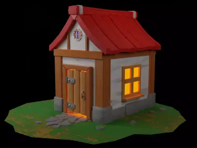 Casual House fantasy Low-poly 3D model