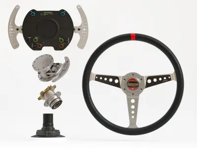 Momo Steering wheel 3D model Textured