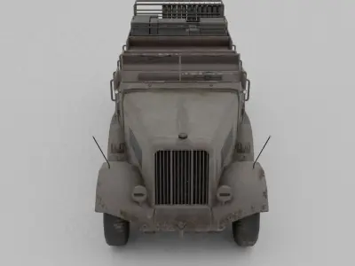 Sd Kfz 7 Famo Heavy Halftrack Low-poly 3D model