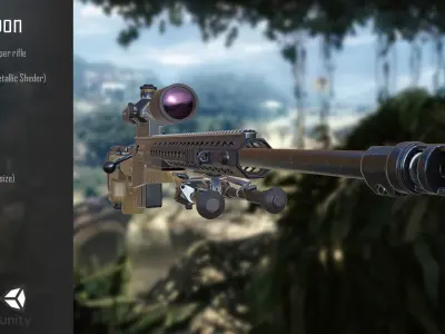 Sniper rifle PBR Low-poly 3D model