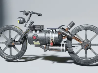 Steampunk Themed Motorbike or Motorcycle  3D model