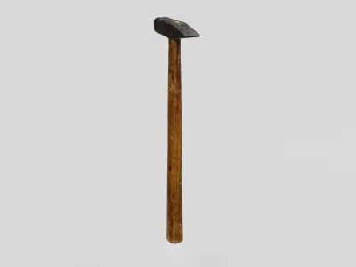 Rusty Tool Hammer 3D scan PBR 4K textures Low-poly 3D model