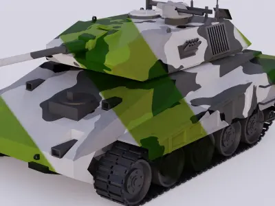 War Cyber Tank Re01 concept blender Free low-poly 3D model