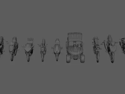 Ultimate Bike Modle Bundles - 12 Bikes Low-poly 3D model