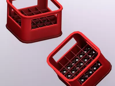 Stylized Bottle Plastic Crate Free low-poly 3D model