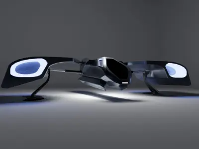 Space Ship Low-poly 3D model 4