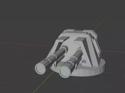 Lowpoly Death Turret Free low-poly 3D model