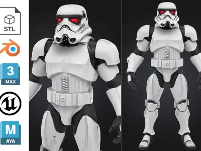 Elite Combat Trooper Low-poly 3D model