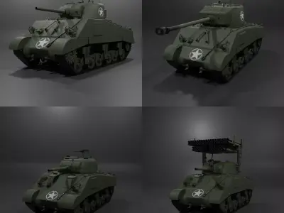 Sherman Pack  Free 3D model
