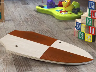 Toy Wooden Shield 3D model