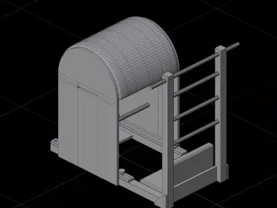 Ladder Barrel Pilates equipment 3D model