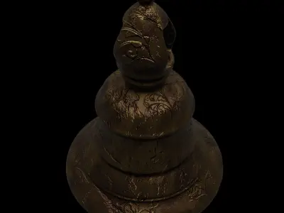 Ancient Bell 3D Model Low-poly 3D model