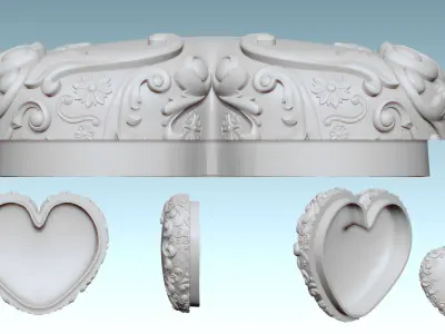Heart Shaped Art Nouveau Jewelry Box 3D Printable 3D print model