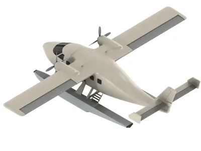 Seaplane 3D model 4
