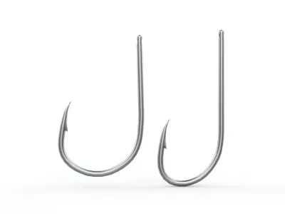 Fishing hook Low-poly 3D model