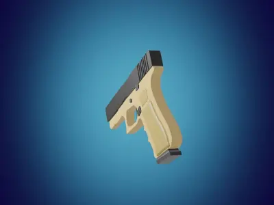 glock 17 gun low-poly game-ready model Low-poly 3D model