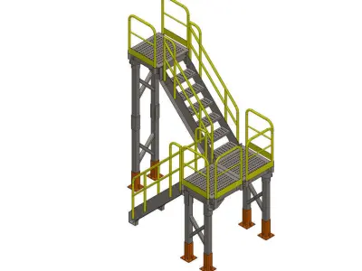 Escadas do mezanino Low-poly 3D model