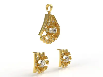 Diamond Pendant Set 15 3D print model