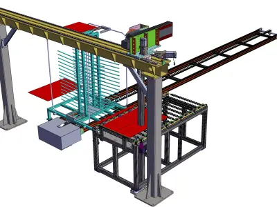 Various glass panel cutting trusses 3D model