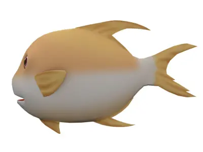 Snubnose Dart Fish Cartoon Animated Low-poly 3D model