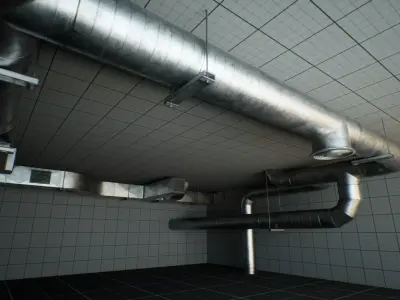 Modular Air Duct Vents Low-poly 3D model