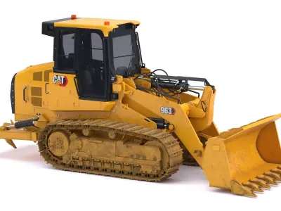CAT 963 Track Loader Dirty 3D model