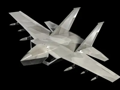 Modern Military Fighter Aircraft  Low-poly 3D model