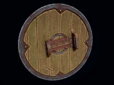 Medieval Round Shield Low-poly 3D model purchase
