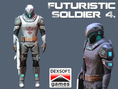 Futuristic Soldier 2 Low-poly 3D model
