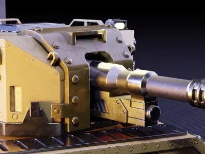 Retro-Futuristic Battle Tank Steel Wanderer Low-poly 3D model