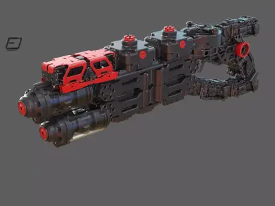 the sci-fi gun 3D model