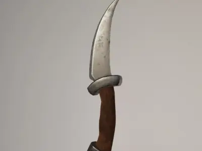 Iron Skinning Knife - Game Ready PBR Prop Tool Weapon Low-poly 3D model