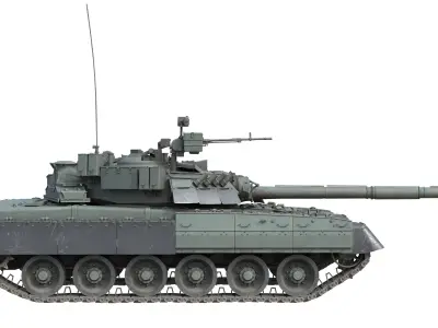 T 80U Main Battle Tank Low-poly 3D model